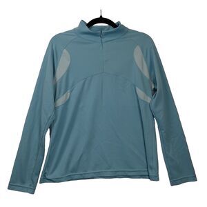 Jockey Pull Over Long Sleeve Active Wear Top Women's Large Blue Athleisure Gym